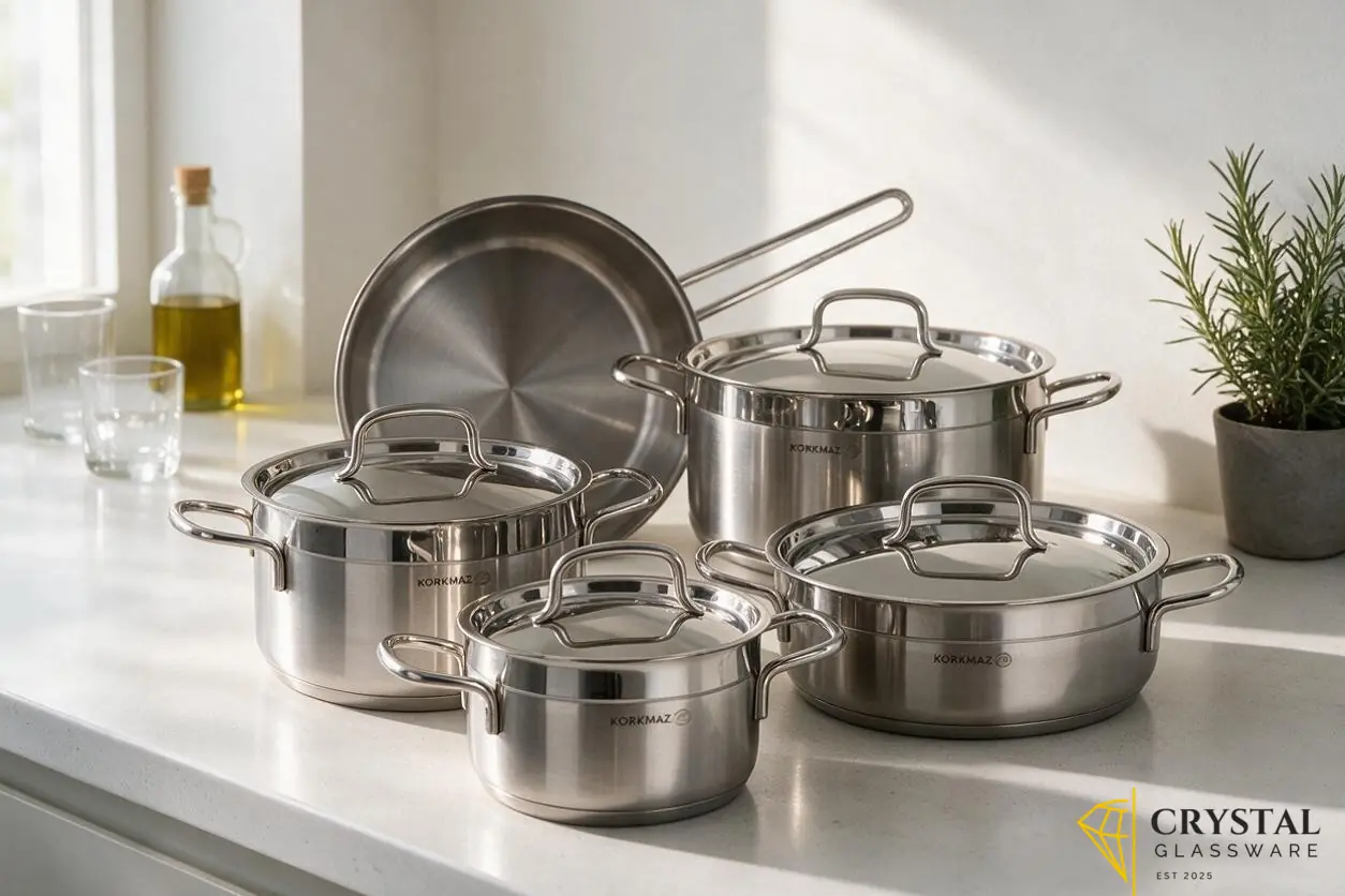Premium 5-piece stainless steel cookware set